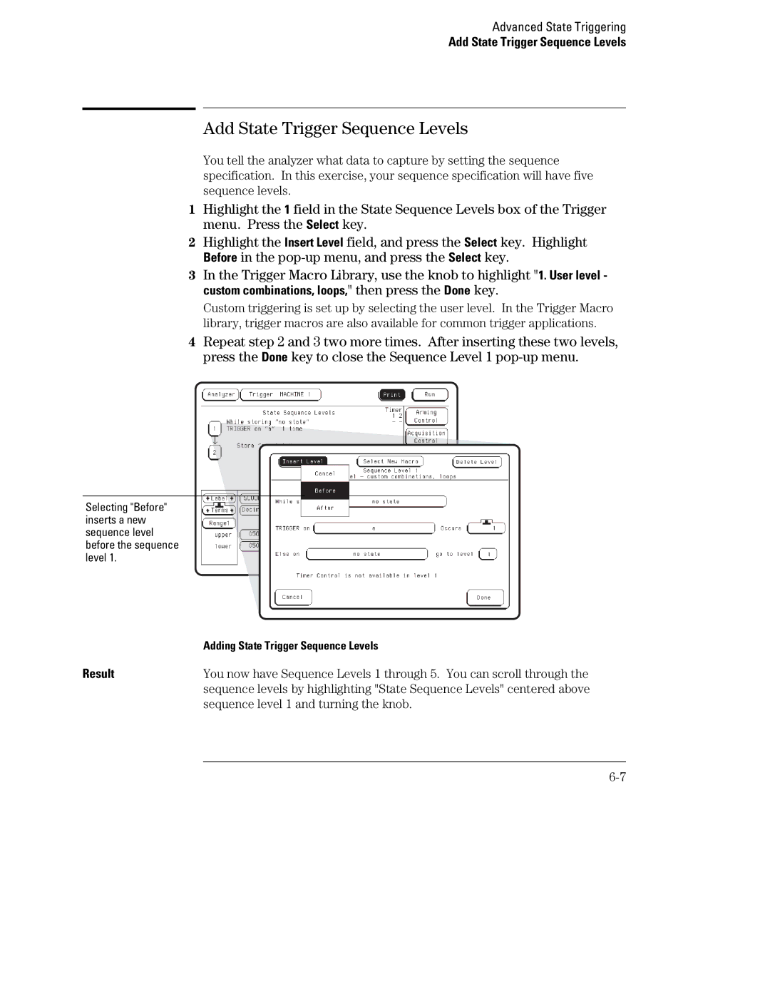 HP 1660, 70 manual Add State Trigger Sequence Levels 