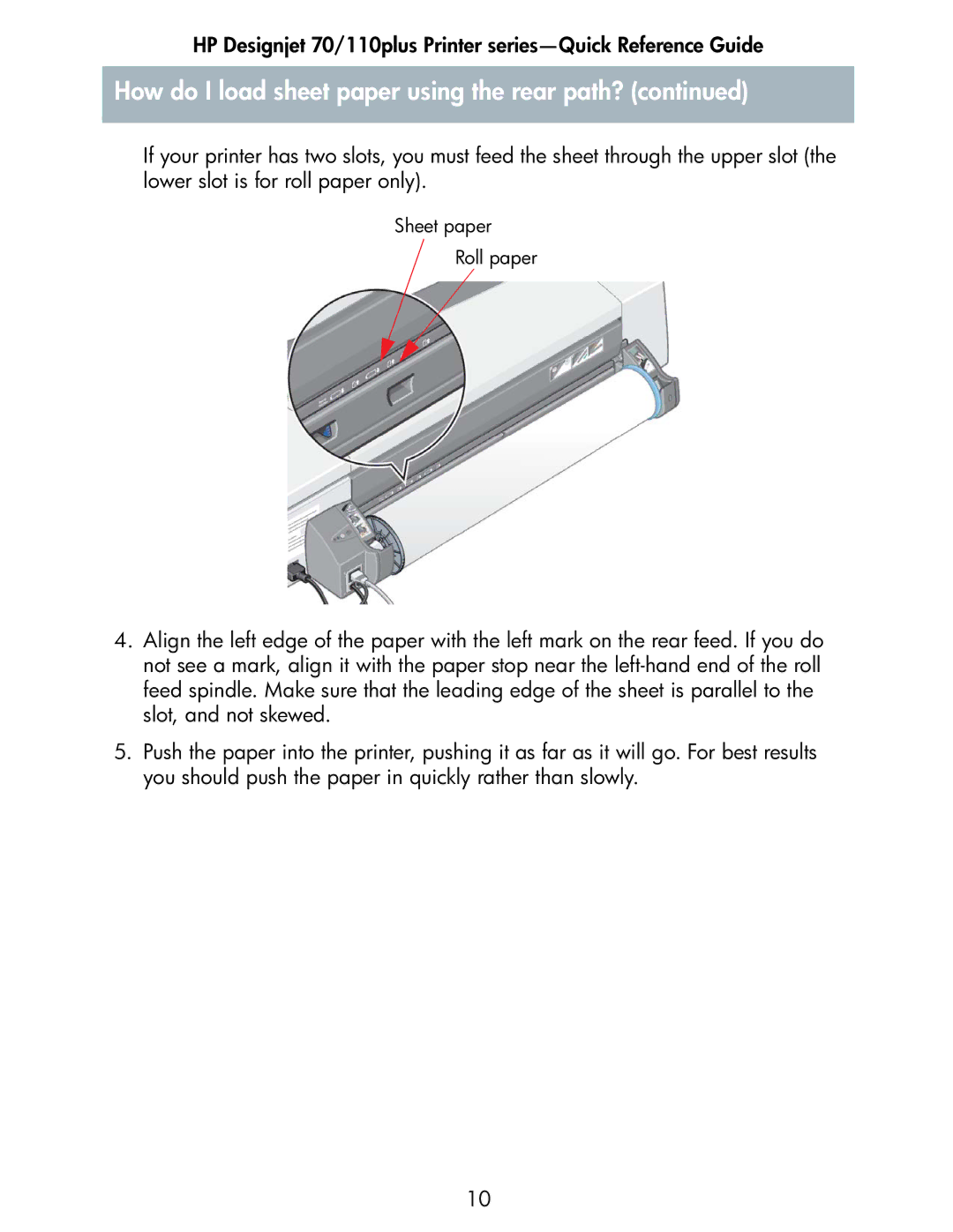 HP 70 manual Sheet paper Roll paper 