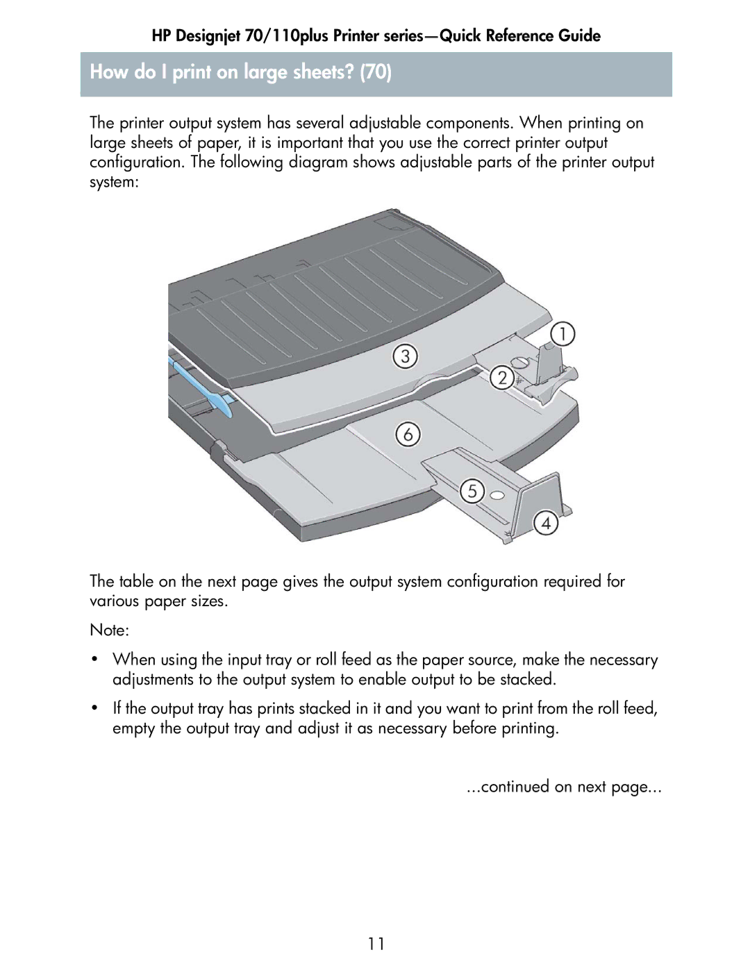 HP 70 manual How do I print on large sheets? 