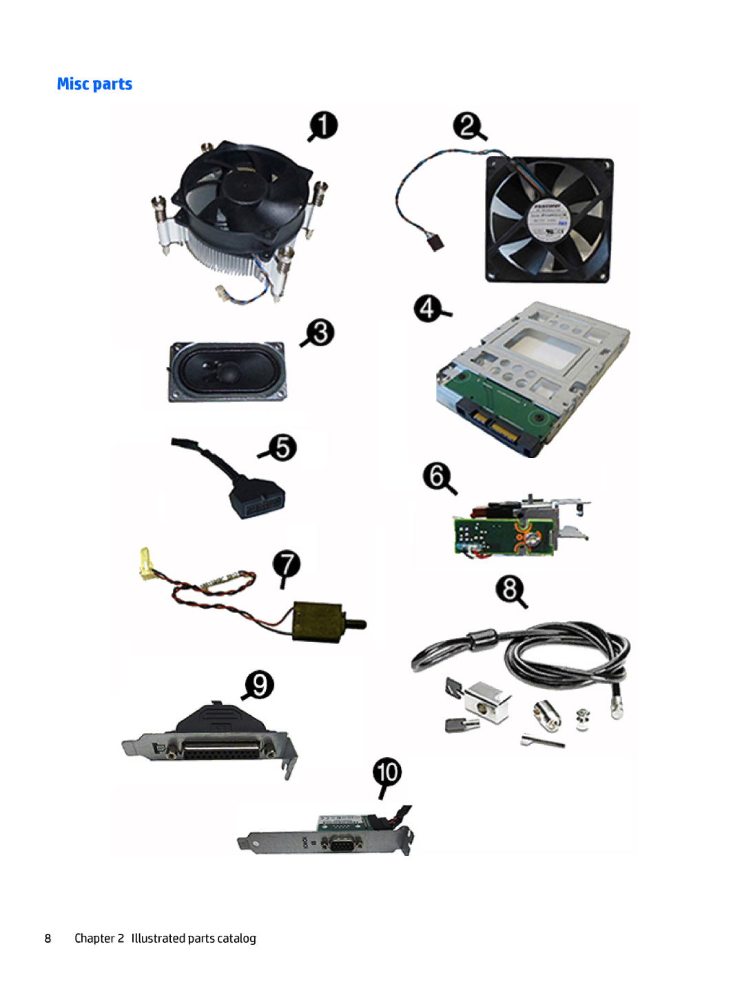 HP 700 G1 manual Misc parts 