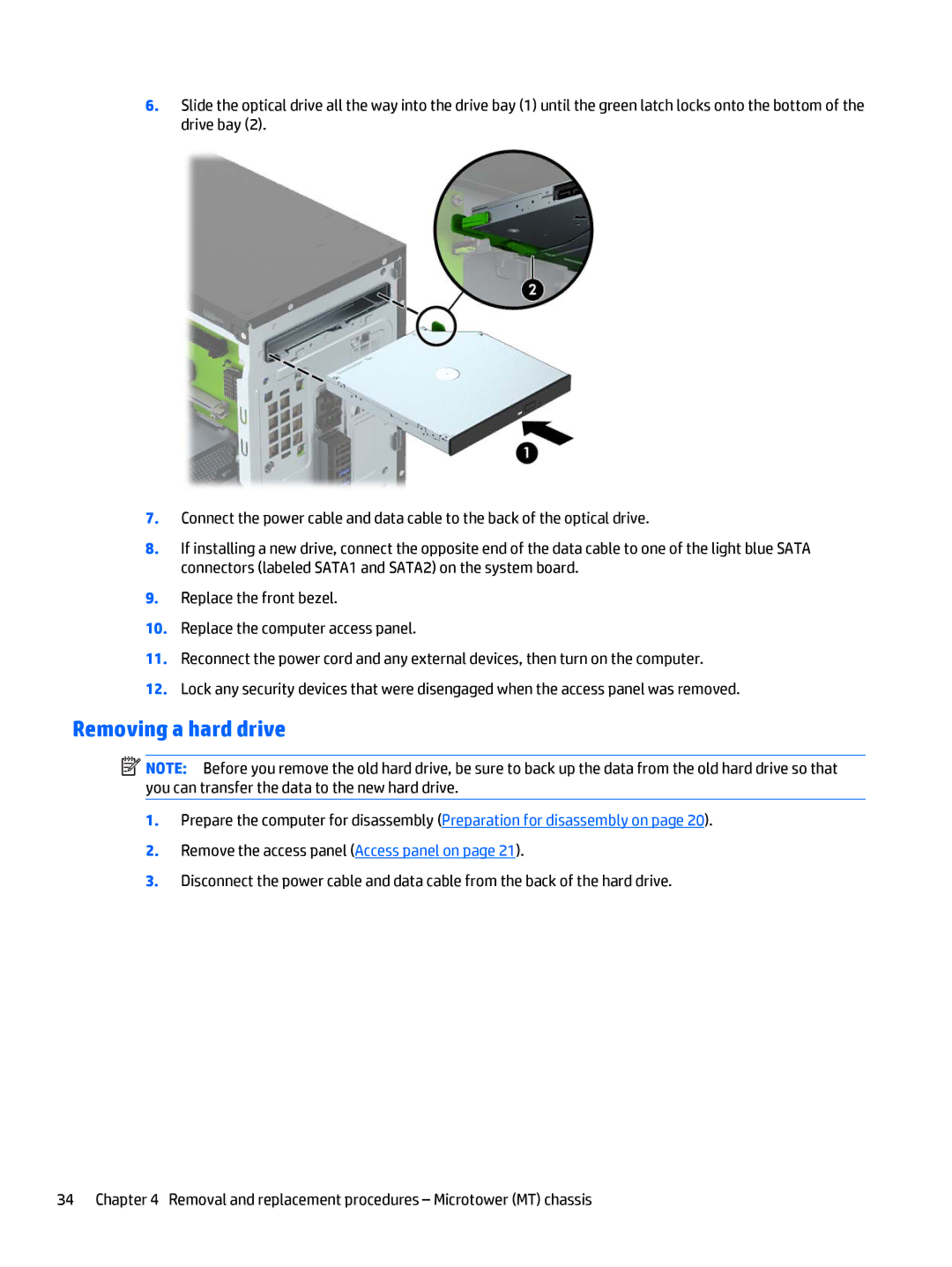 HP 700 G1 manual Removing a hard drive 