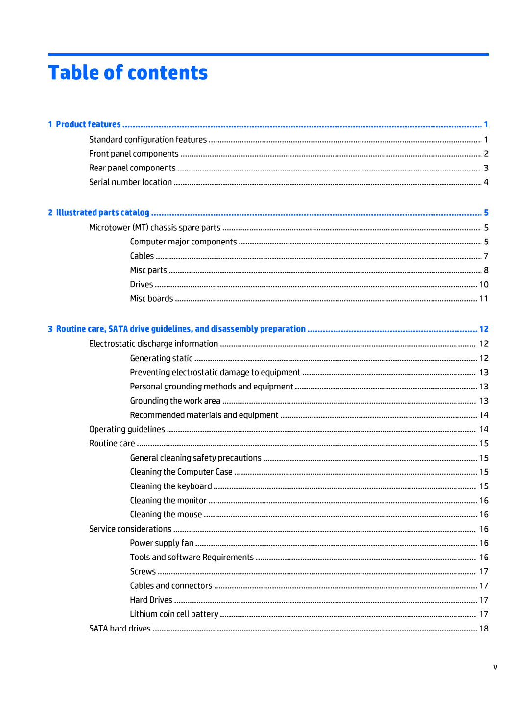 HP 700 G1 manual Table of contents 