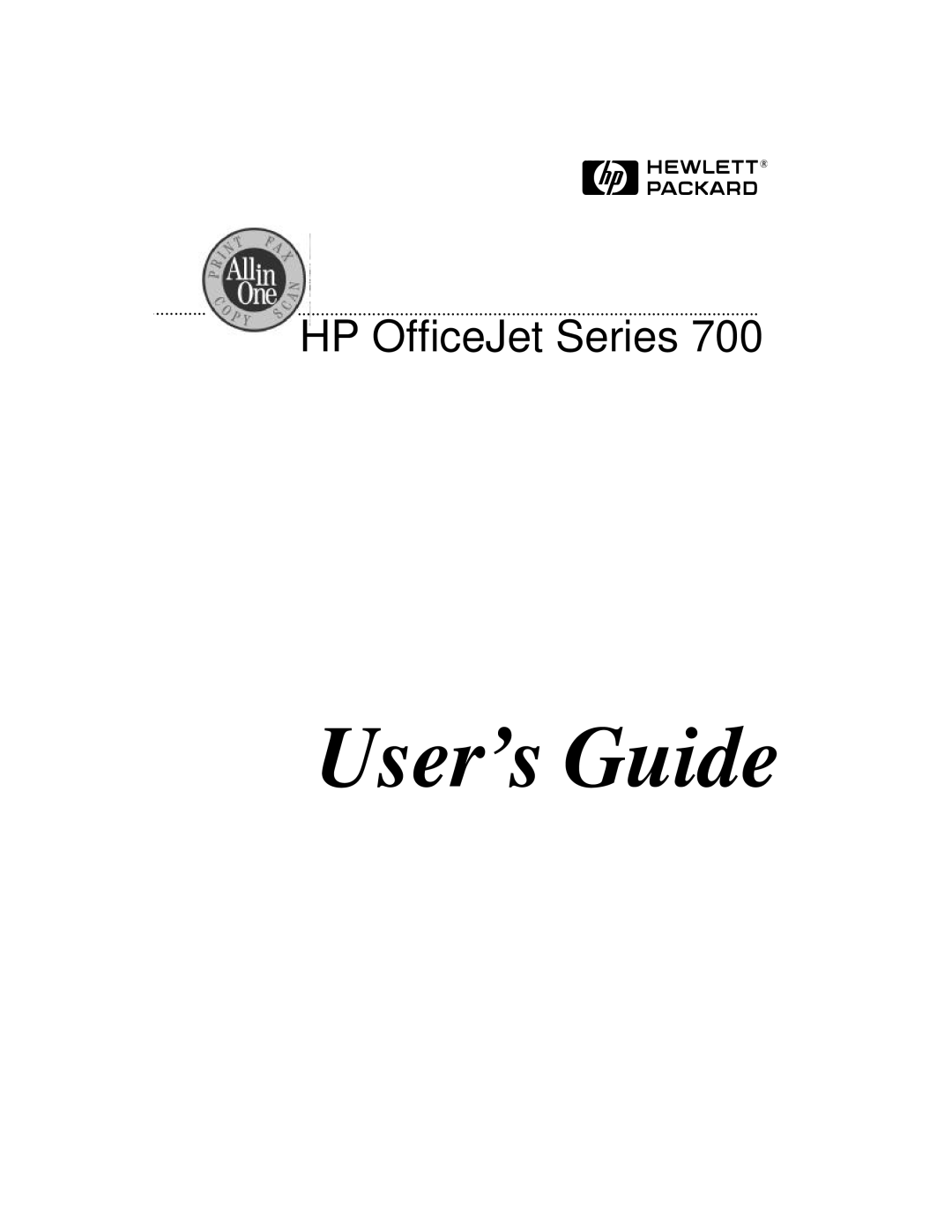 HP 700 manual User’s Guide 