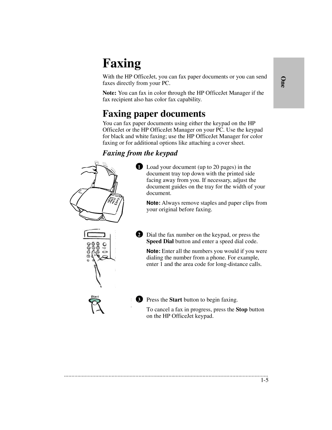 HP 700 manual Faxing paper documents, Faxing from the keypad 