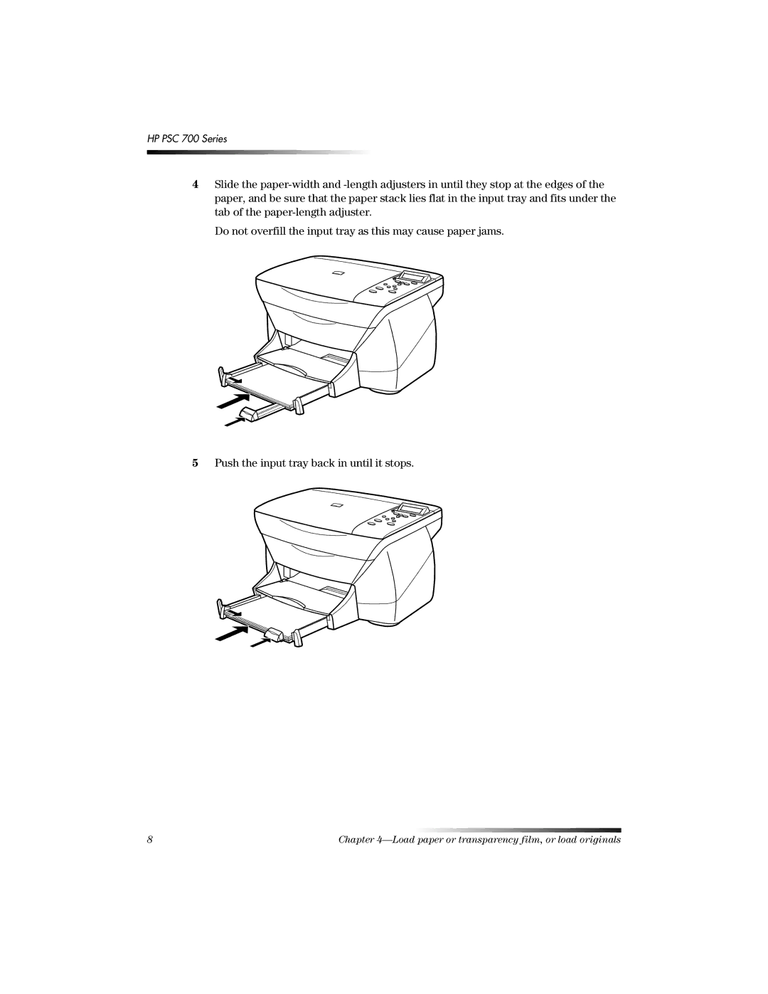 HP 700 manual Load paper or transparency film, or load originals 