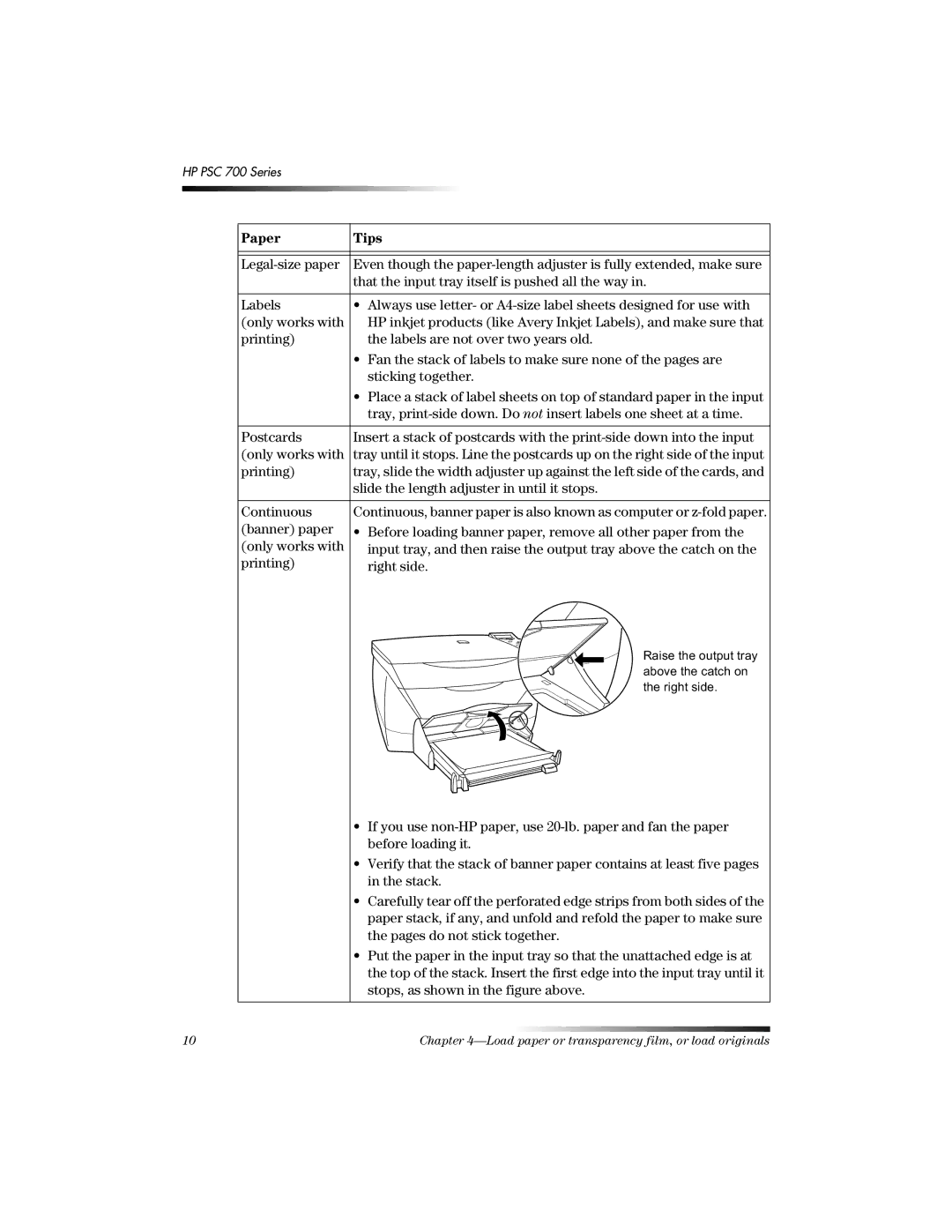 HP 700 manual Legal-size paper 