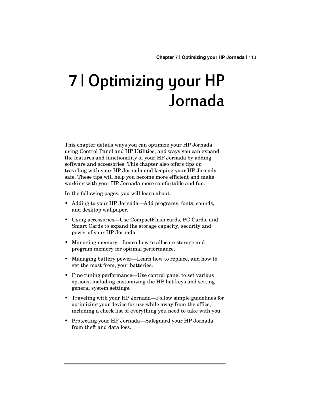 HP 700 manual Optimizing your HP Jornada 