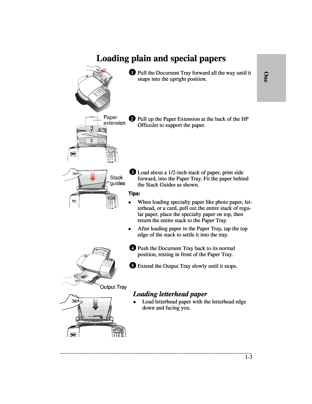 HP 700 manual Loading plain and special papers, Loading letterhead paper 