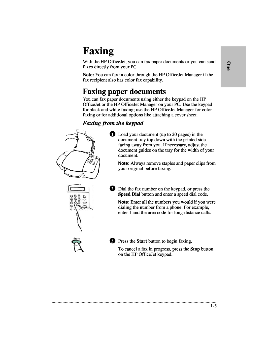 HP 700 manual Faxing paper documents, Faxing from the keypad 