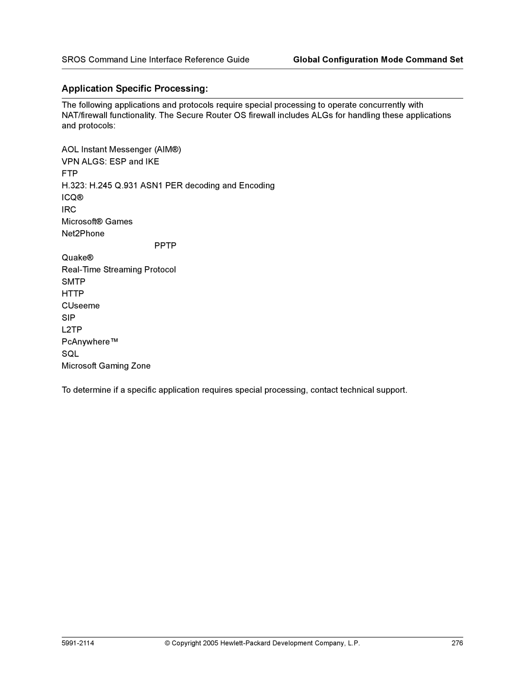 HP 7000 dl Router manual Application Specific Processing 