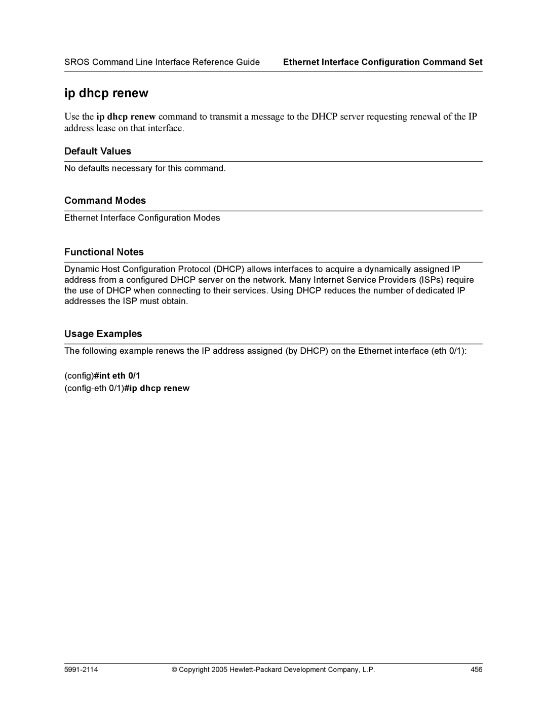 HP 7000 dl Router manual Ip dhcp renew 