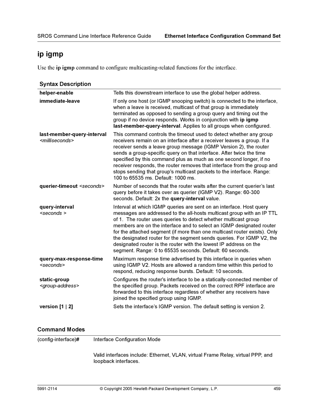 HP 7000 dl Router manual Ip igmp 