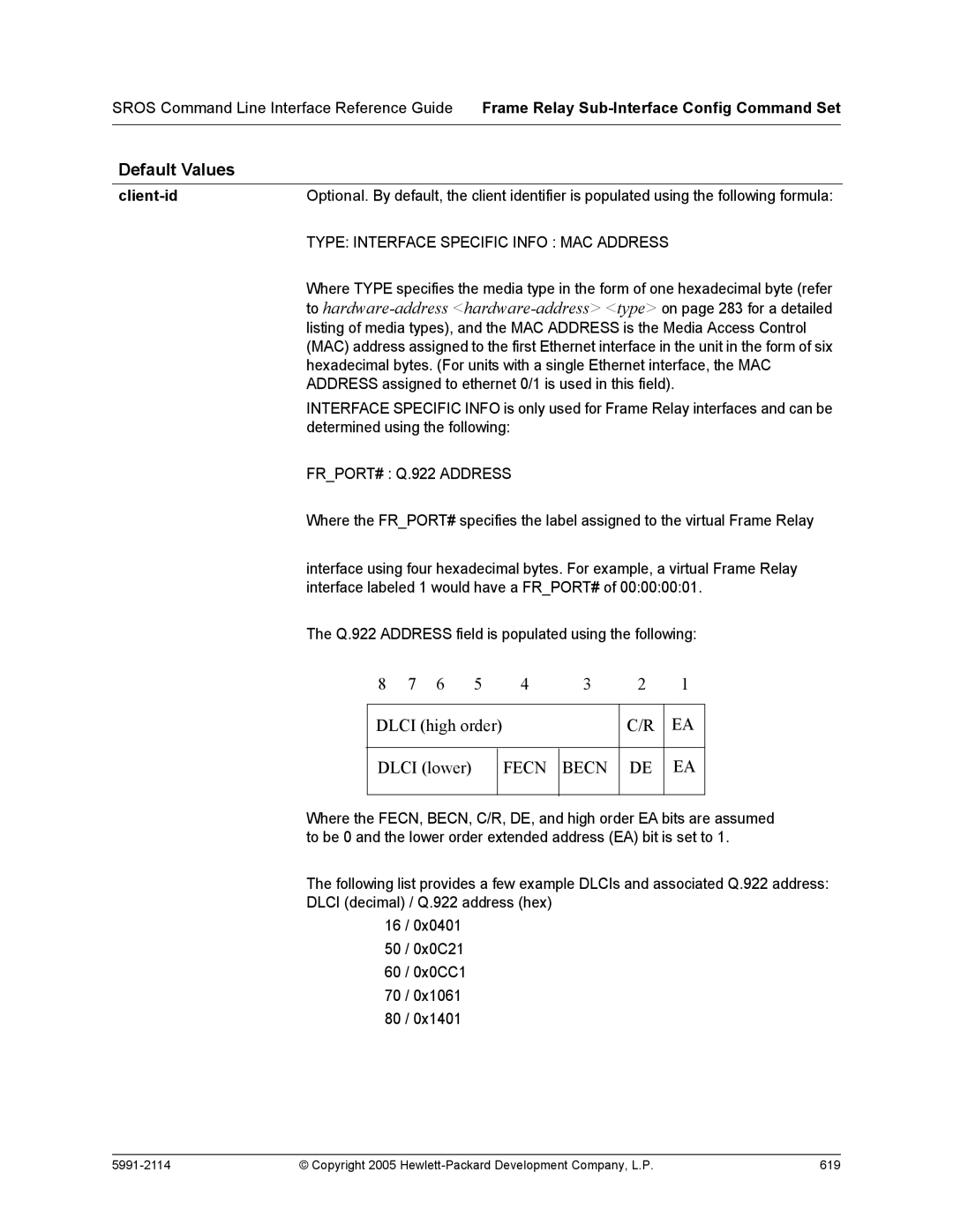 HP 7000 dl Router manual Address assigned to ethernet 0/1 is used in this field 