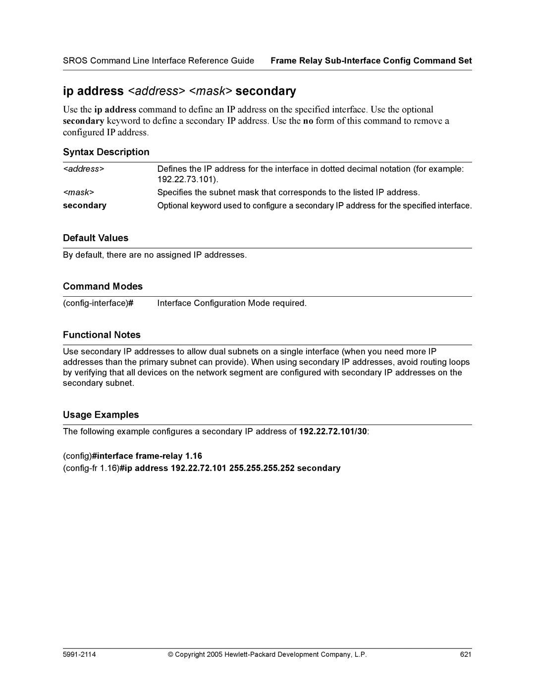 HP 7000 dl Router manual Copyright 2005 Hewlett-Packard Development Company, L.P 621 