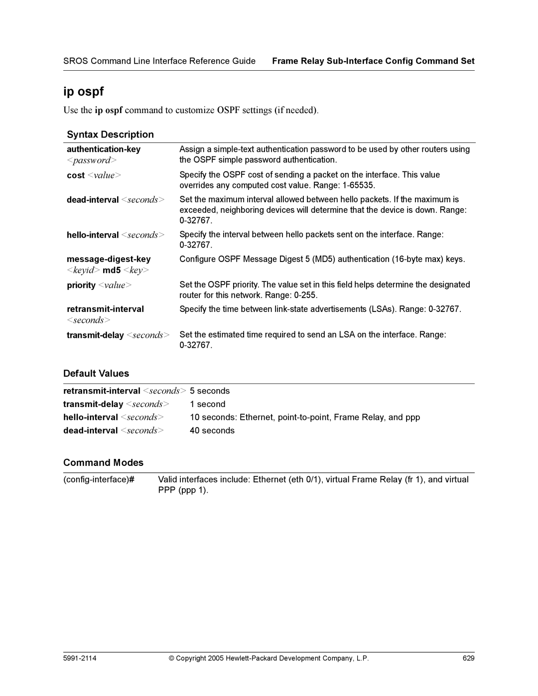 HP 7000 dl Router manual Copyright 2005 Hewlett-Packard Development Company, L.P 629 