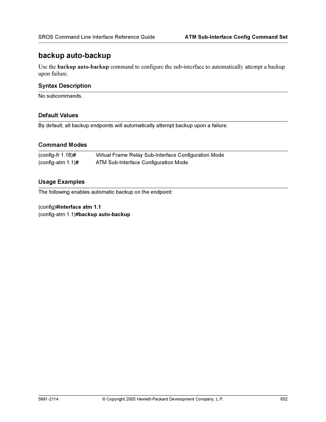 HP 7000 dl Router manual Copyright 2005 Hewlett-Packard Development Company, L.P 652 