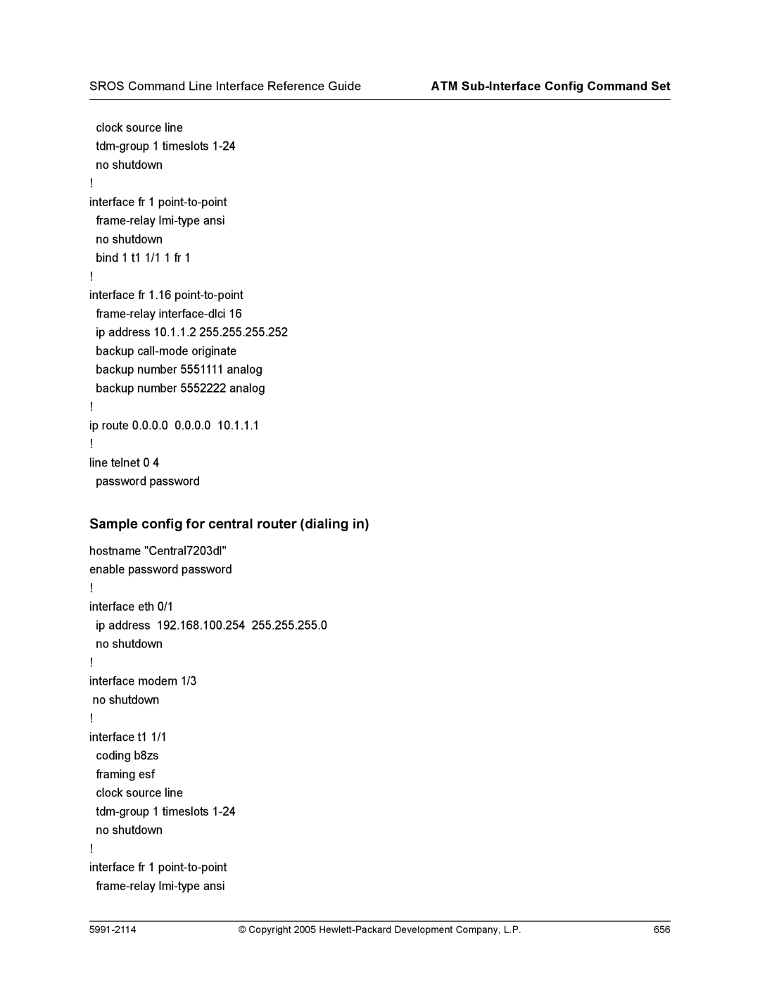 HP 7000 dl Router manual Copyright 2005 Hewlett-Packard Development Company, L.P 656 