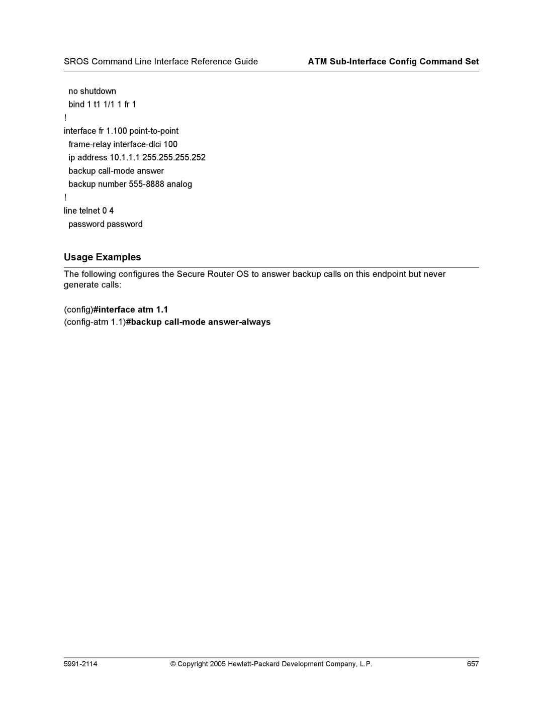 HP 7000 dl Router manual Copyright 2005 Hewlett-Packard Development Company, L.P 657 