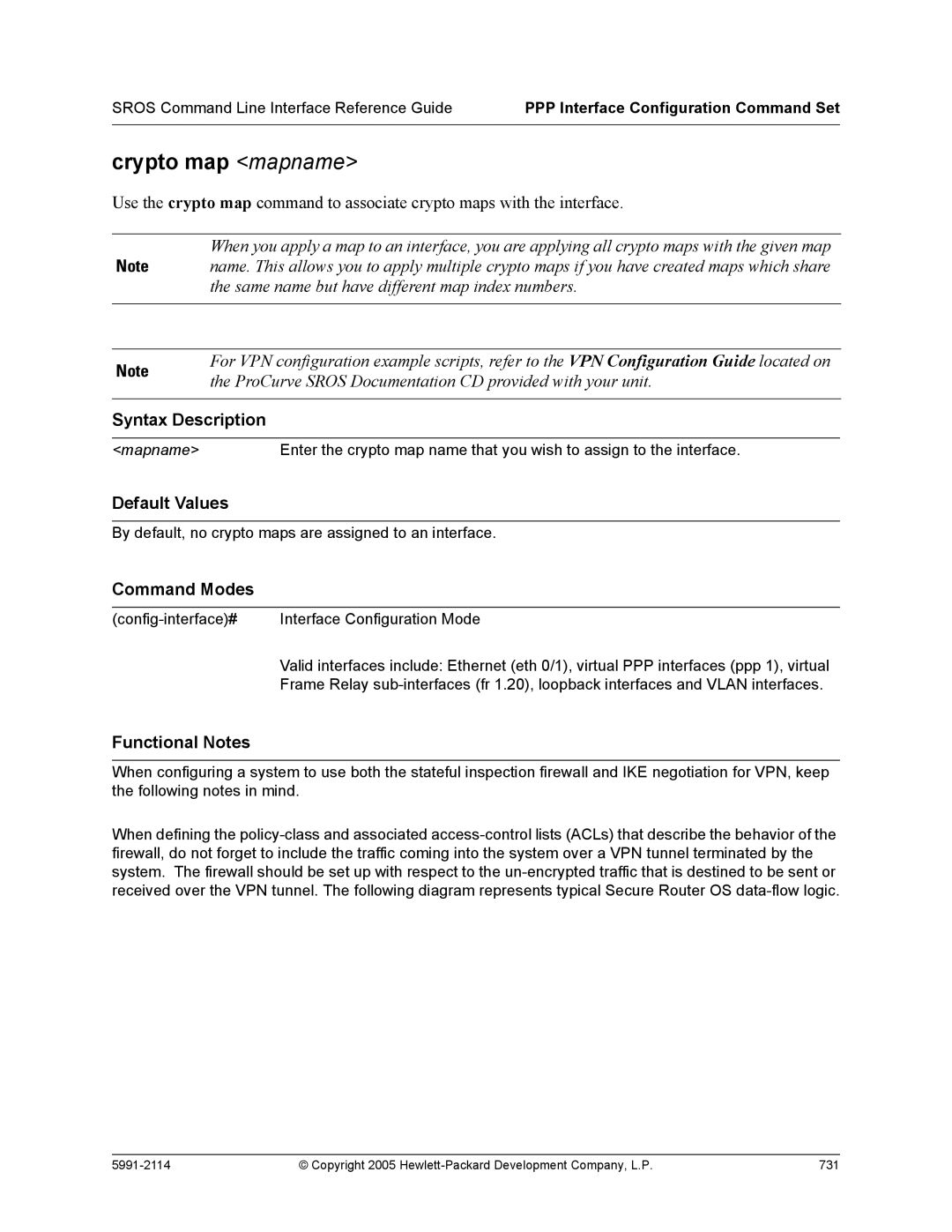 HP 7000 dl Router manual Copyright 2005 Hewlett-Packard Development Company, L.P 731 