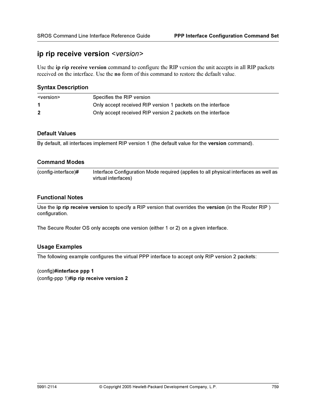 HP 7000 dl Router manual Copyright 2005 Hewlett-Packard Development Company, L.P 759 