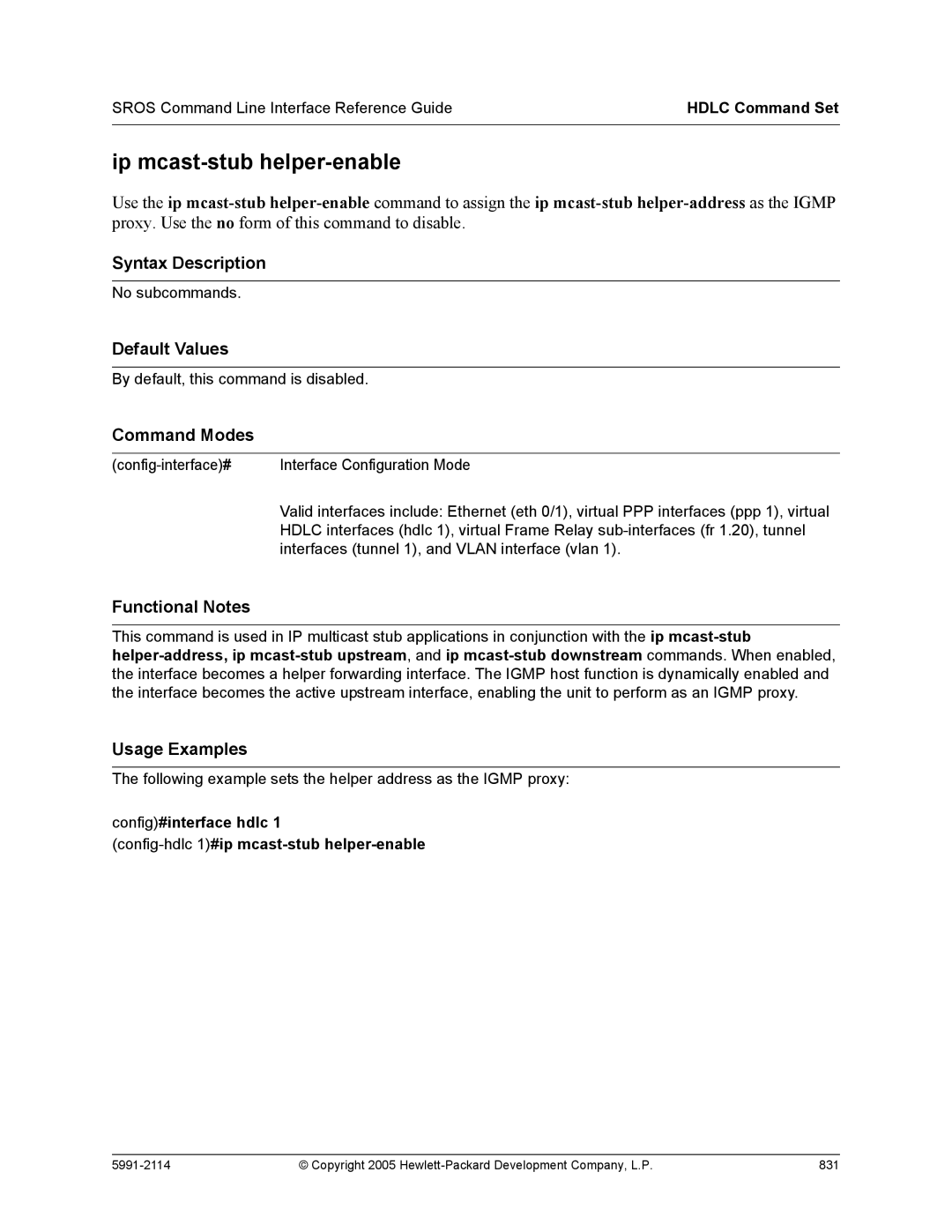 HP 7000 dl Router manual Copyright 2005 Hewlett-Packard Development Company, L.P 831 