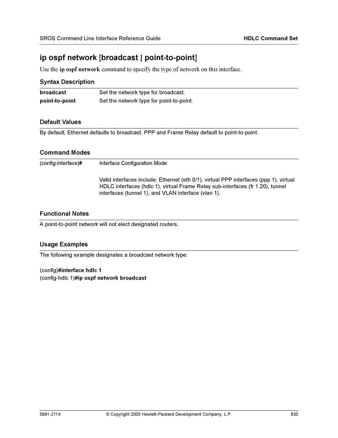 HP 7000 dl Router manual Copyright 2005 Hewlett-Packard Development Company, L.P 835 