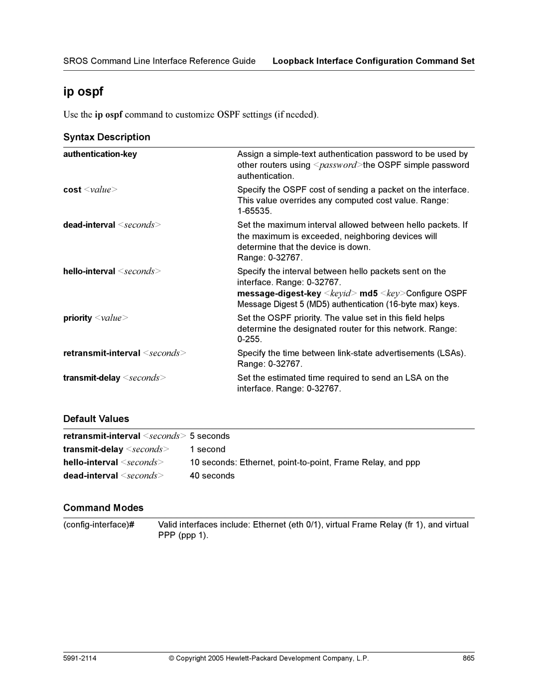 HP 7000 dl Router manual Assign a simple-text authentication password to be used by 