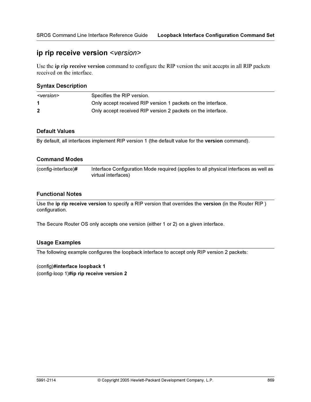 HP 7000 dl Router manual Copyright 2005 Hewlett-Packard Development Company, L.P 869 