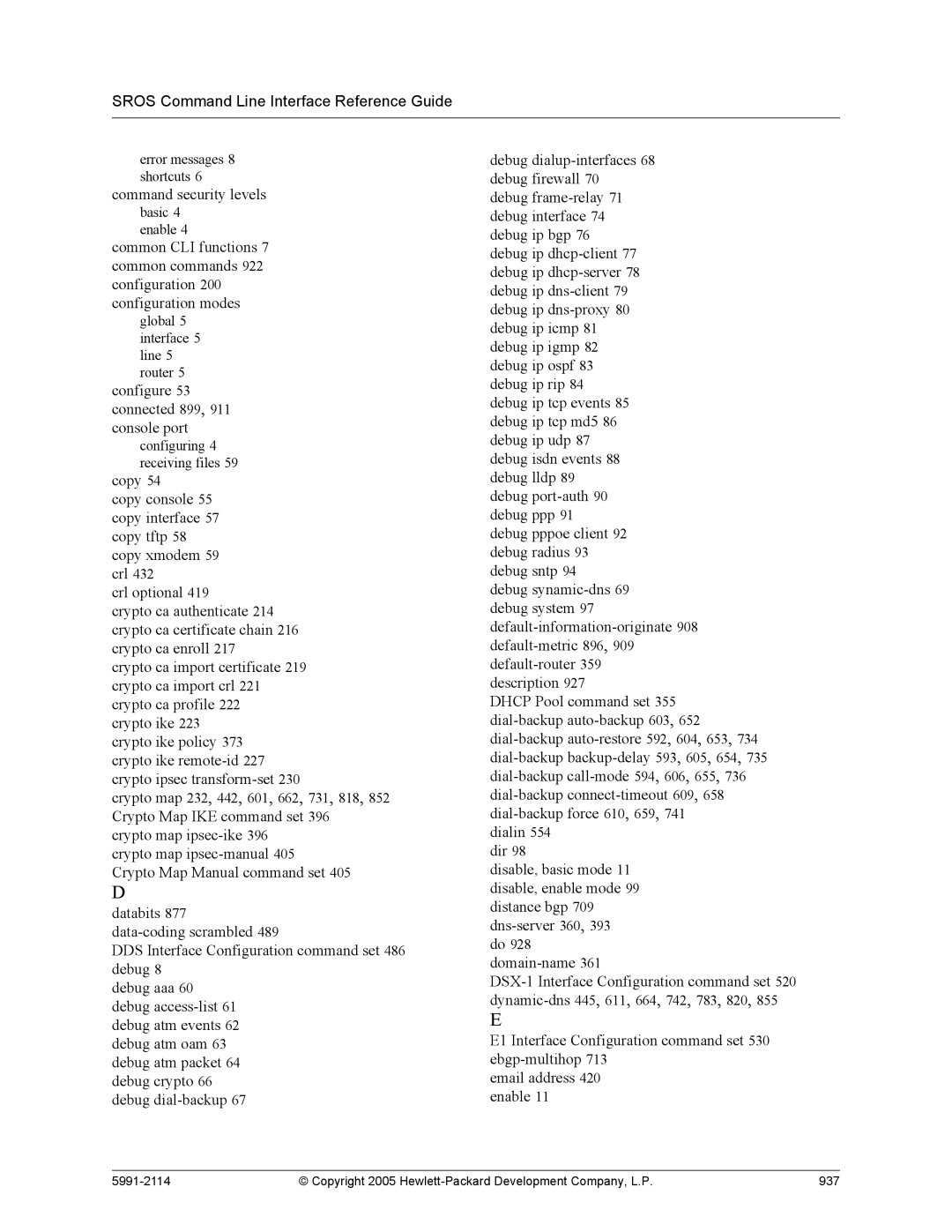 HP 7000 dl Router manual Command security levels 