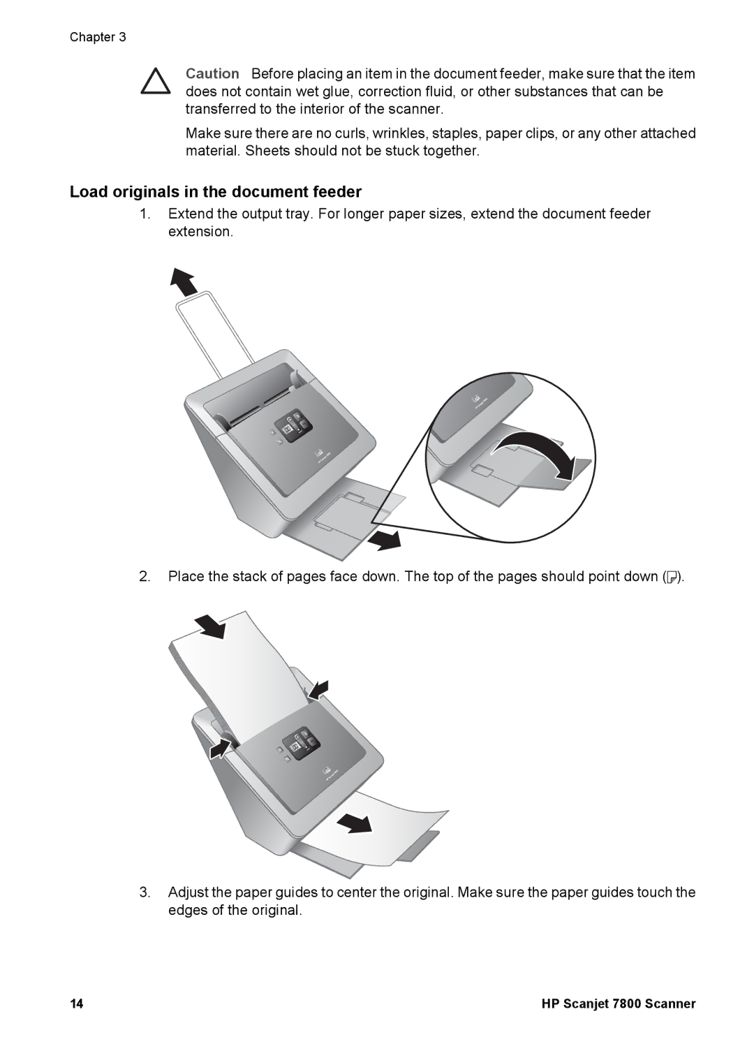 HP 7000 Document manual Load originals in the document feeder 