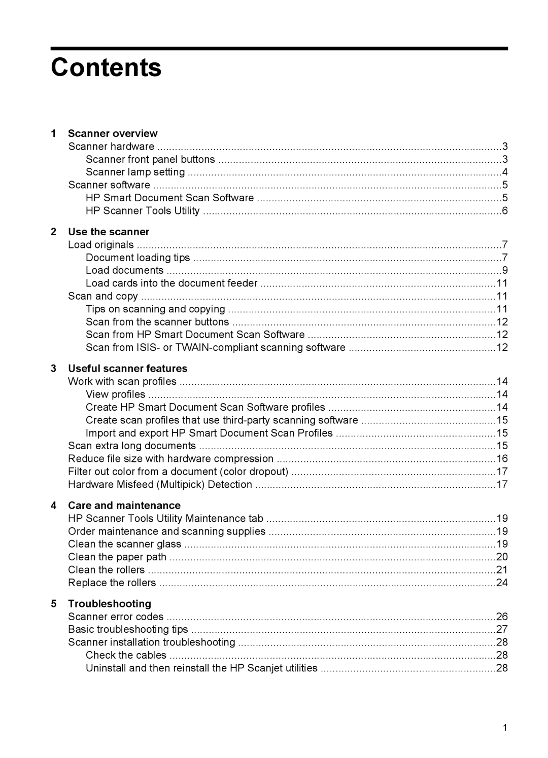 HP 7000 Sheet-feed manual Contents 