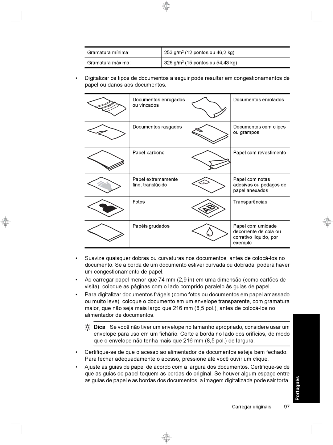 HP 7000 Sheet-feed manual Português 