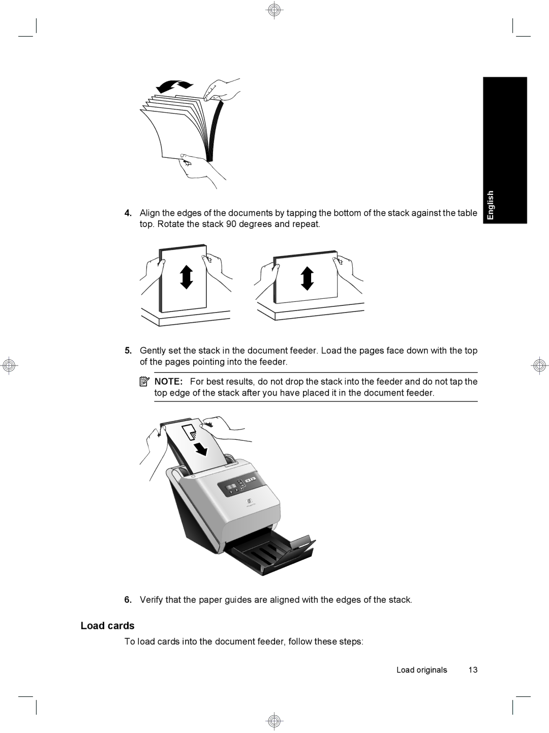 HP 7000 Sheet-feed manual Load cards 