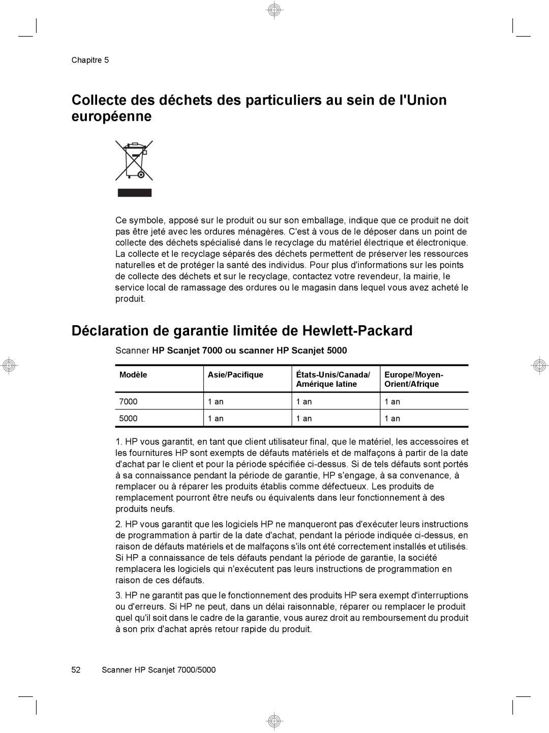 HP 7000 Sheet-feed manual Déclaration de garantie limitée de Hewlett-Packard, Scanner HP Scanjet 7000 ou scanner HP Scanjet 