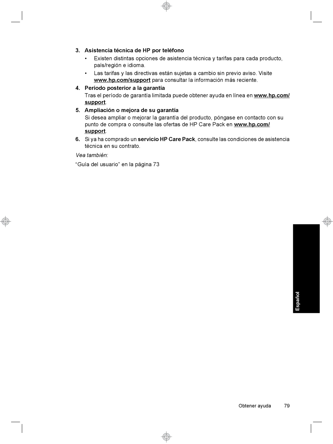 HP 7000 Sheet-feed manual Asistencia técnica de HP por teléfono 