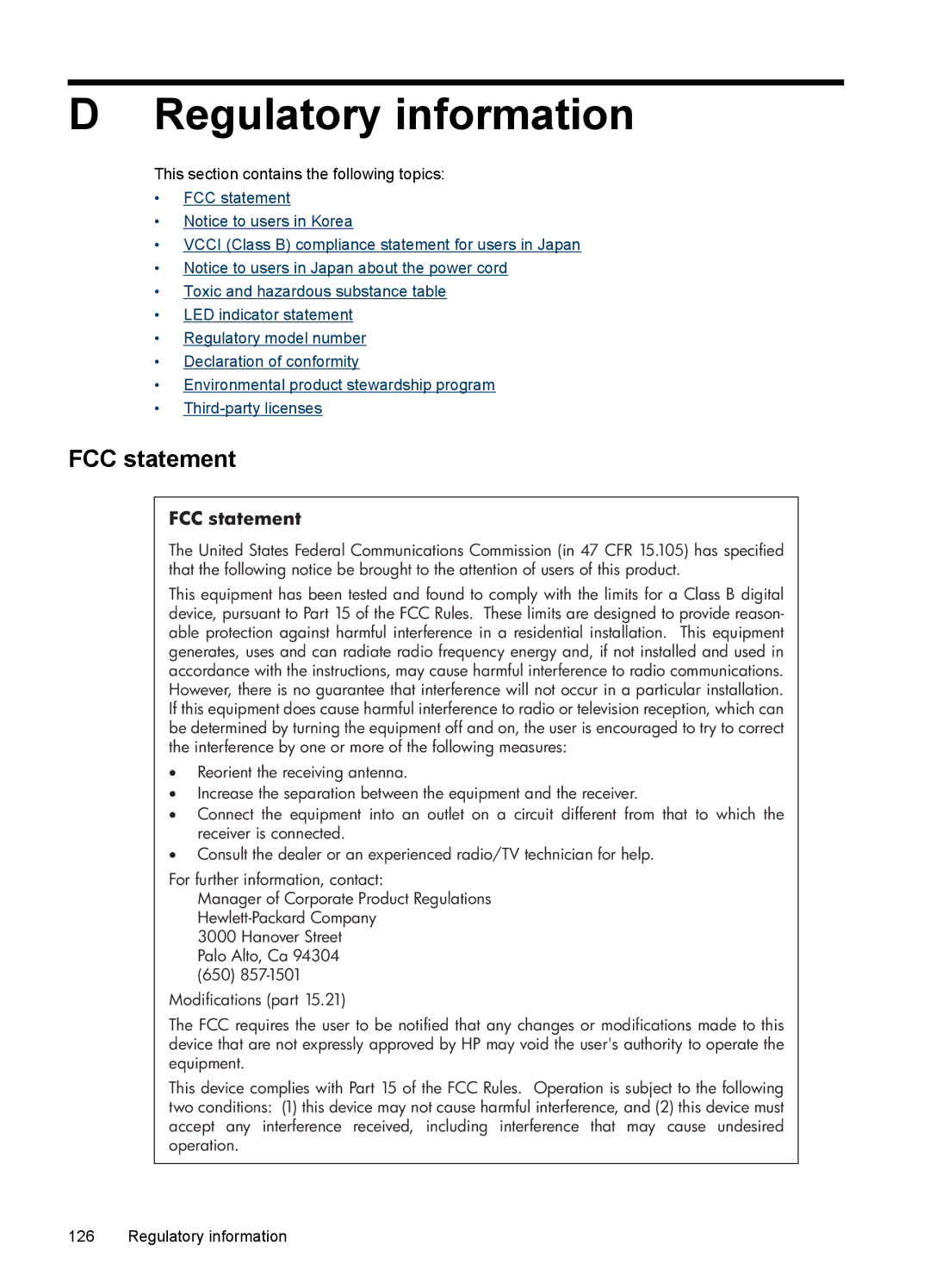 HP 7000 manual Regulatory information 