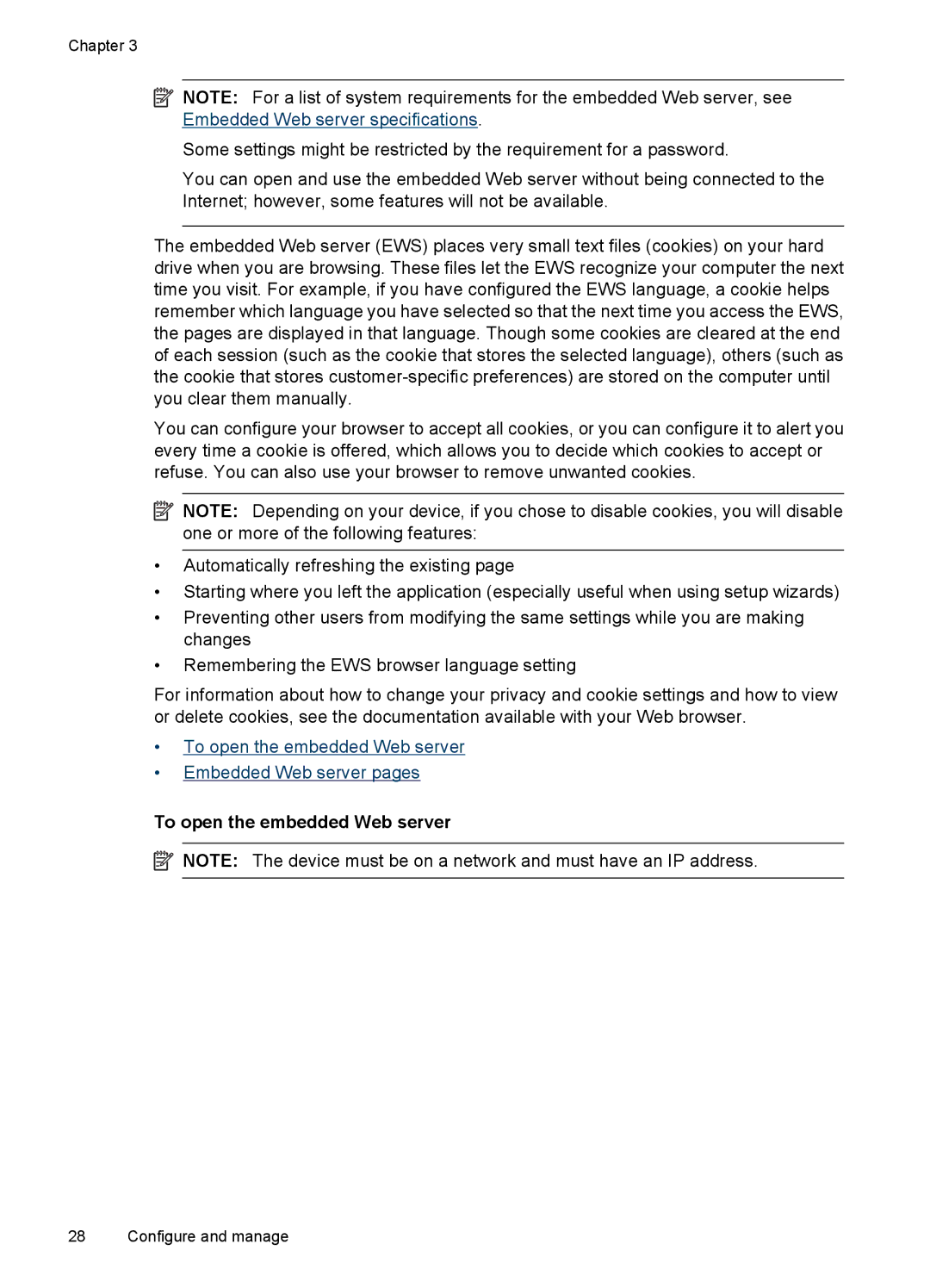 HP 7000 manual To open the embedded Web server 