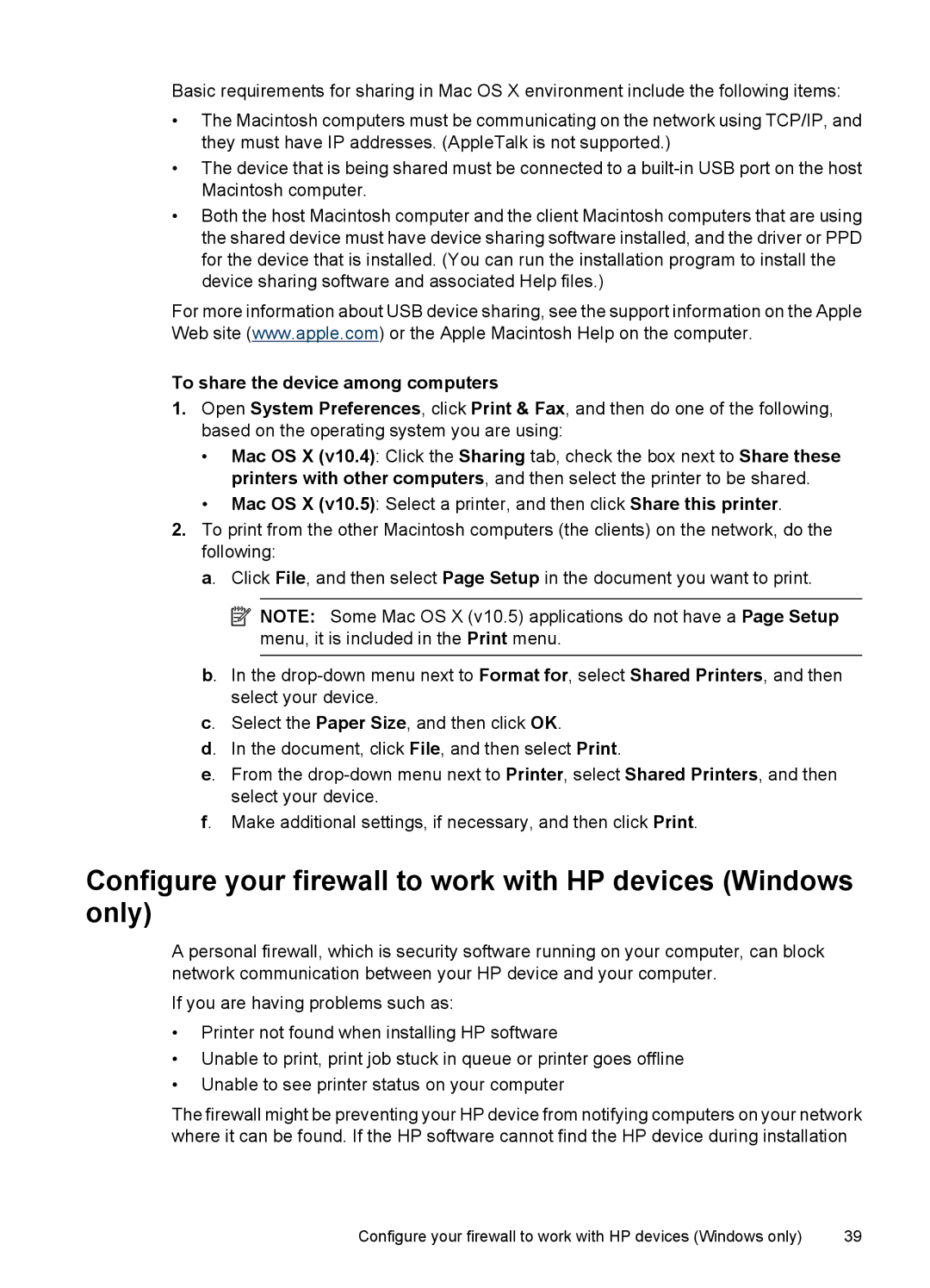 HP 7000 manual Configure your firewall to work with HP devices Windows only, To share the device among computers 