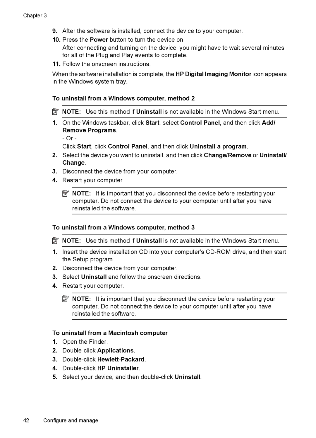 HP 7000 manual To uninstall from a Macintosh computer, Double-clickHewlett-Packard 