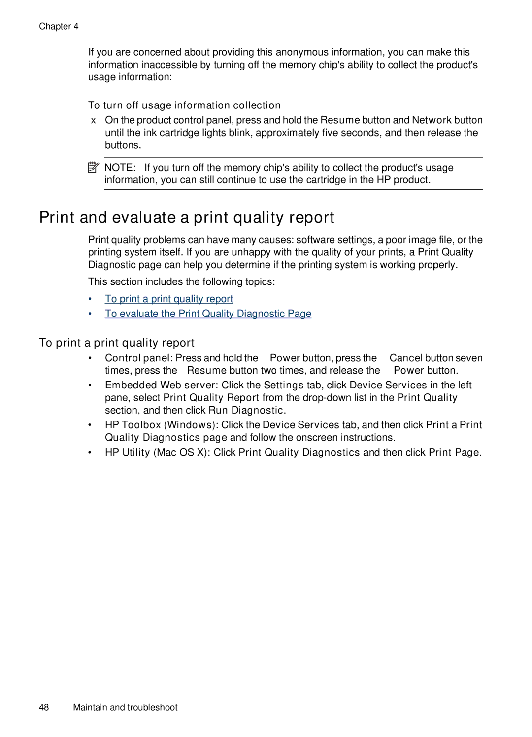 HP 7000 manual Print and evaluate a print quality report, To print a print quality report 