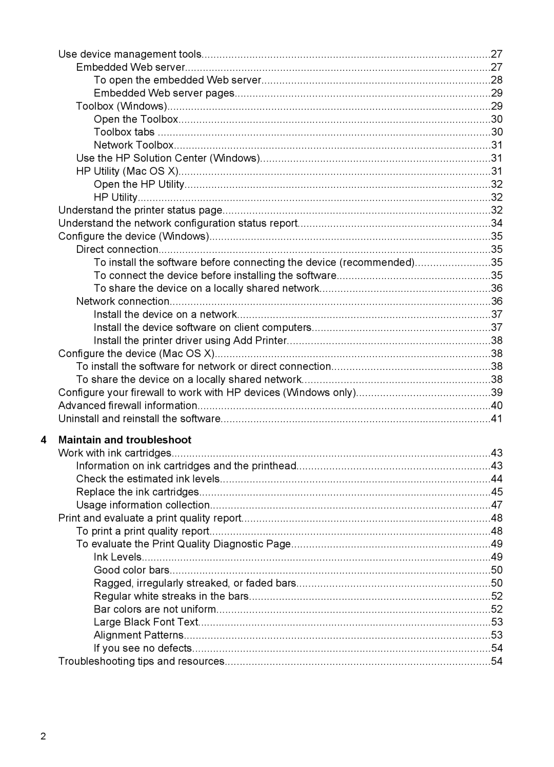 HP 7000 manual Maintain and troubleshoot 