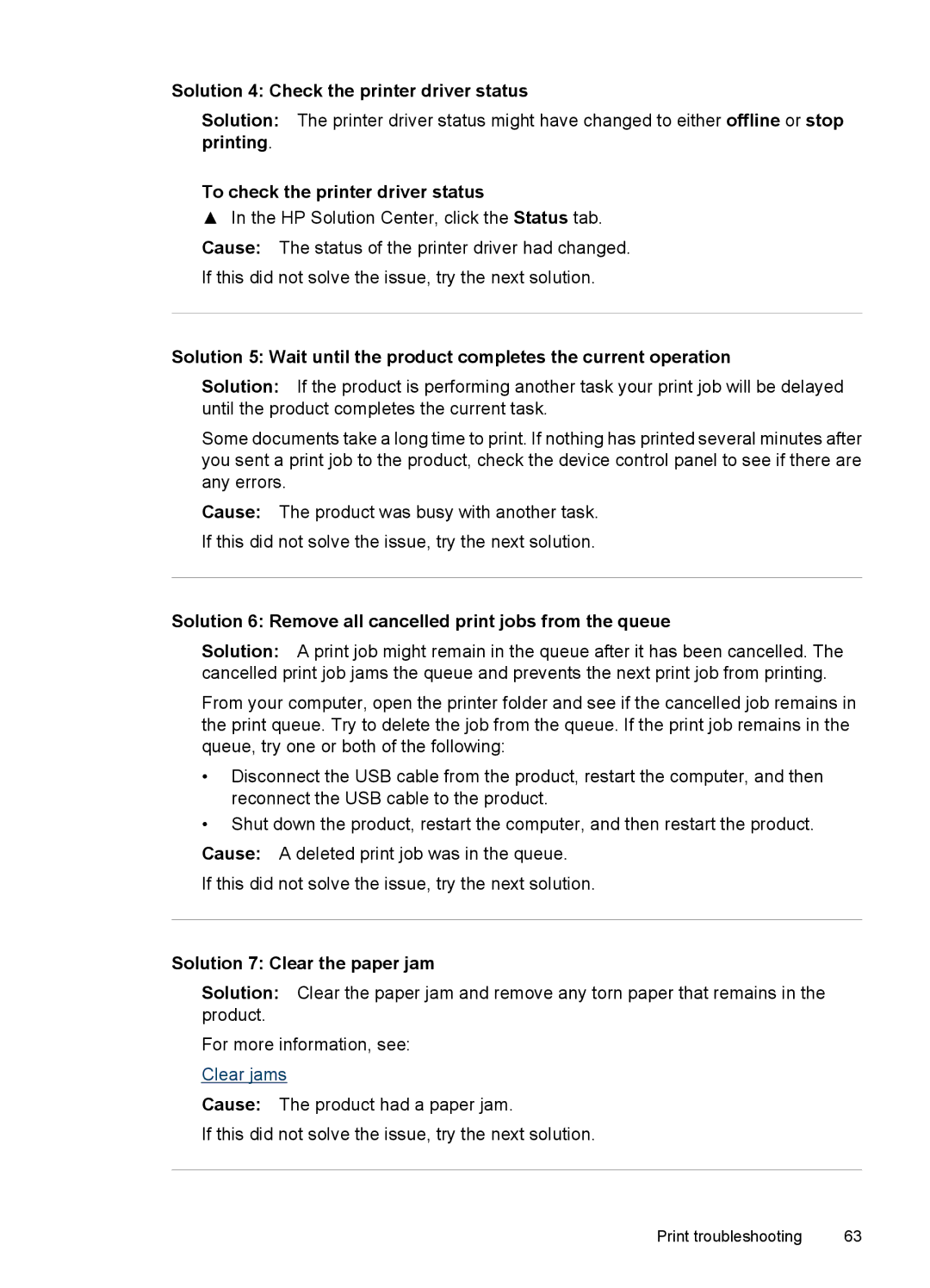 HP 7000 manual Solution 4 Check the printer driver status 