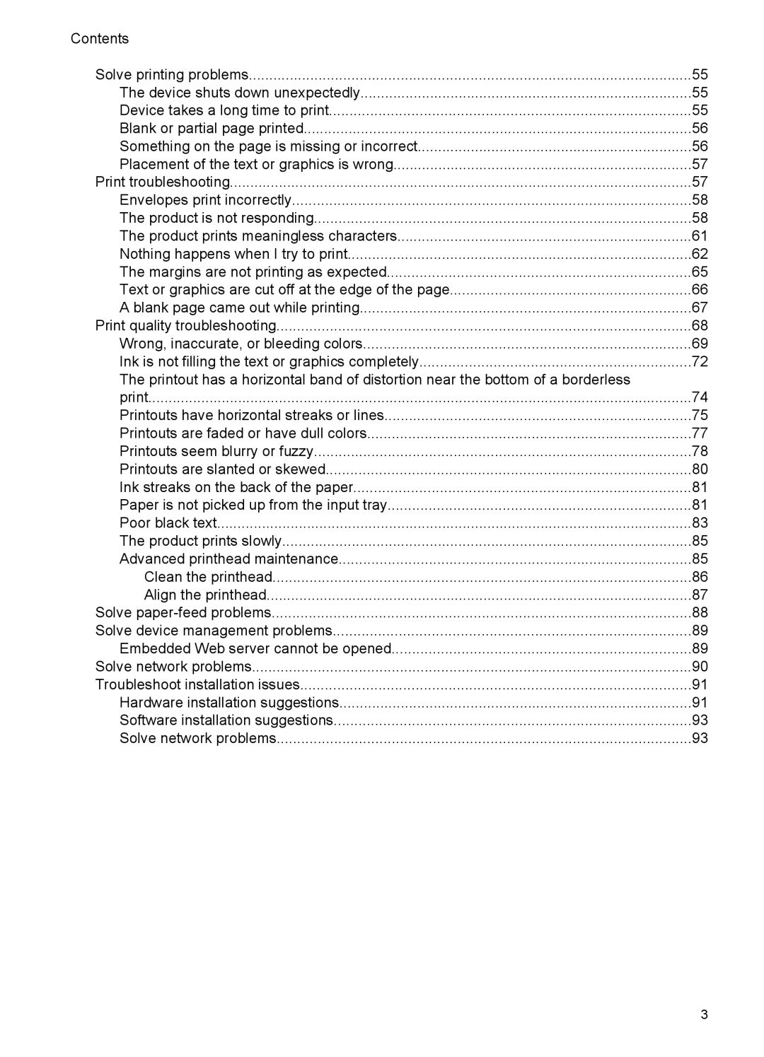 HP 7000 manual Contents 