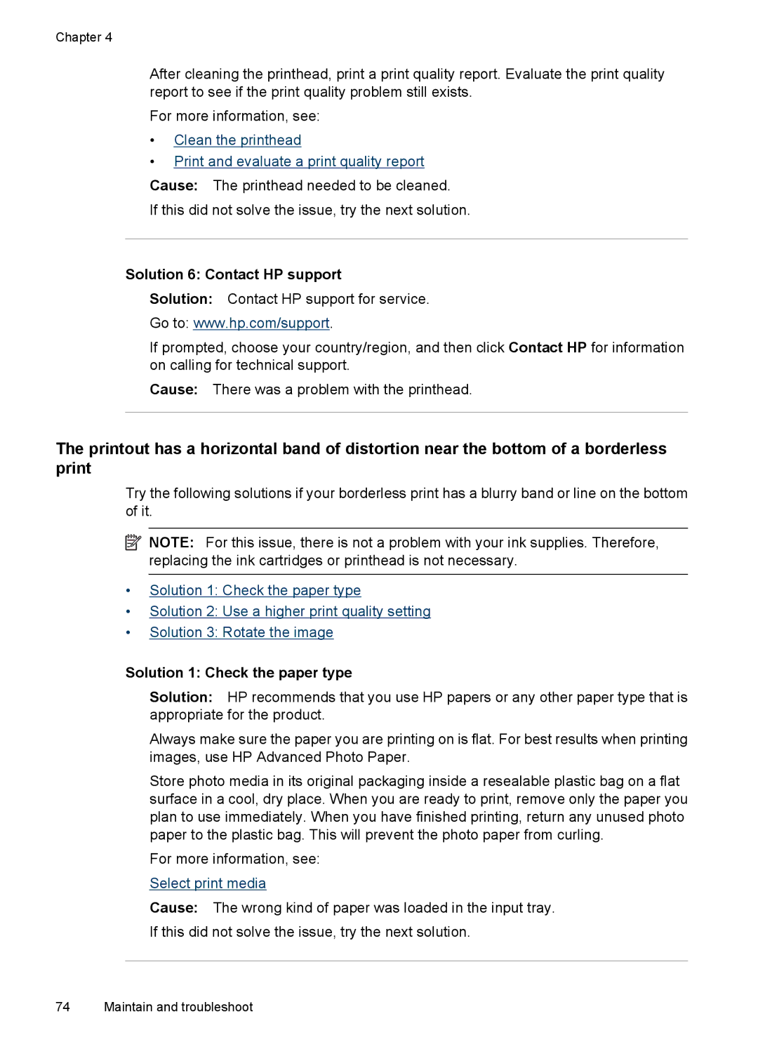 HP 7000 manual Solution 6 Contact HP support, Solution 1 Check the paper type 