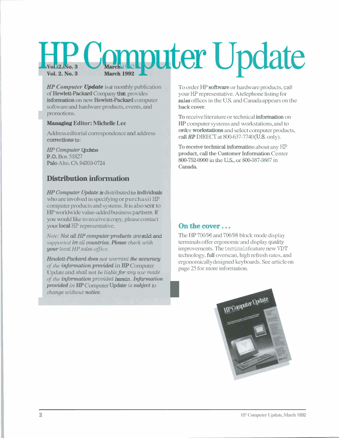 HP 700198, 700196 manual Distributioninformation 