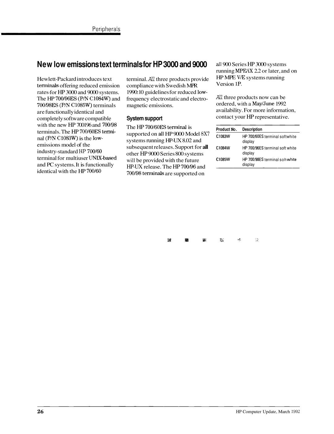 HP 700196, 700198 manual New low emissionstext terminalsfor HP 3000 