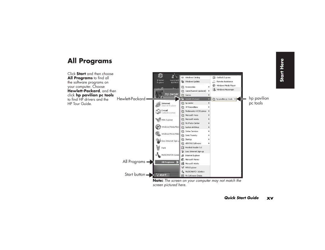 HP 513d (AP), 703k (AP), 743a (AP), 753k (AP), 753d (AP), 522a (AP), 503k (AP), 503a (AP), 513a (AP) manual All Programs, Here 