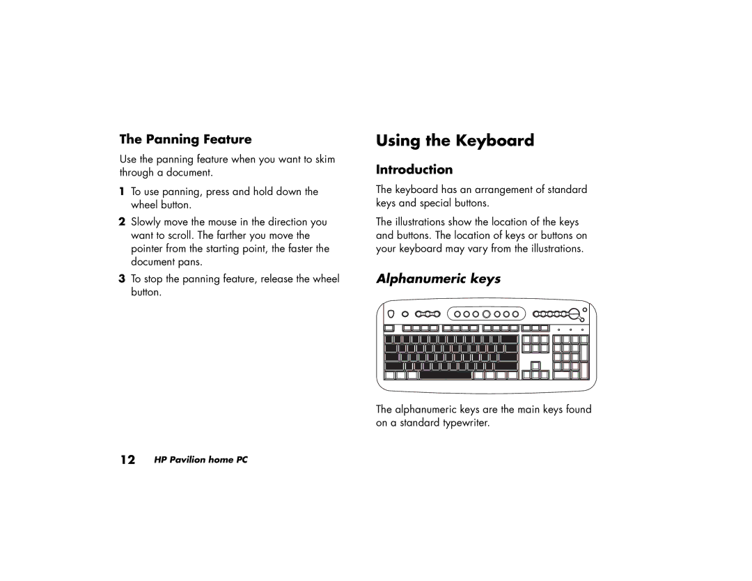 HP 743a (AP), 703k (AP), 753k (AP), 753d (AP), 522a (AP), 503k (AP) manual Using the Keyboard, Panning Feature, Introduction 