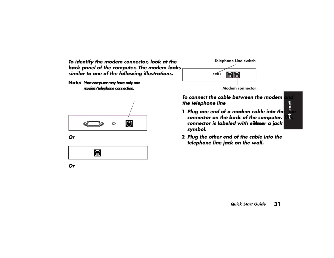 HP 753k (AP), 703k (AP), 743a (AP), 753d (AP), 522a (AP), 503k (AP), 503a (AP), 513d (AP) To connect the cable between the modem 