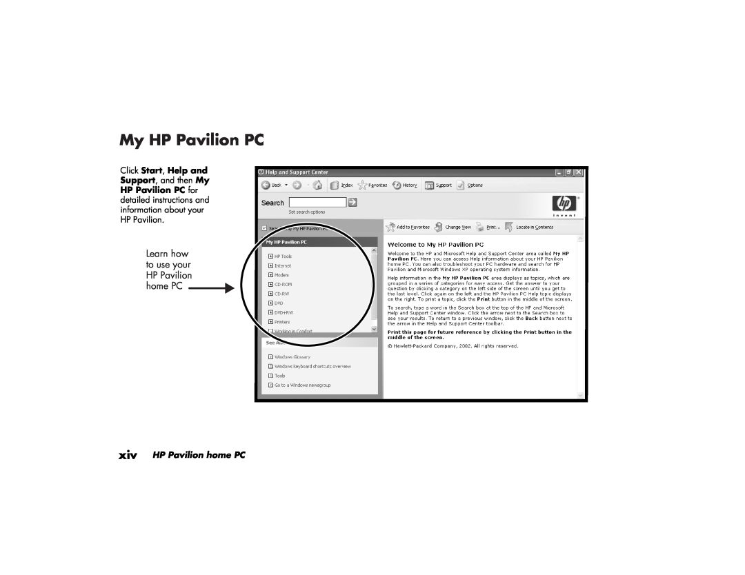 HP 503a (AP), 703k (AP), 743a (AP) My HP Pavilion PC, Learn how to use your HP Pavilion home PC, xiv HP Pavilion home PC 